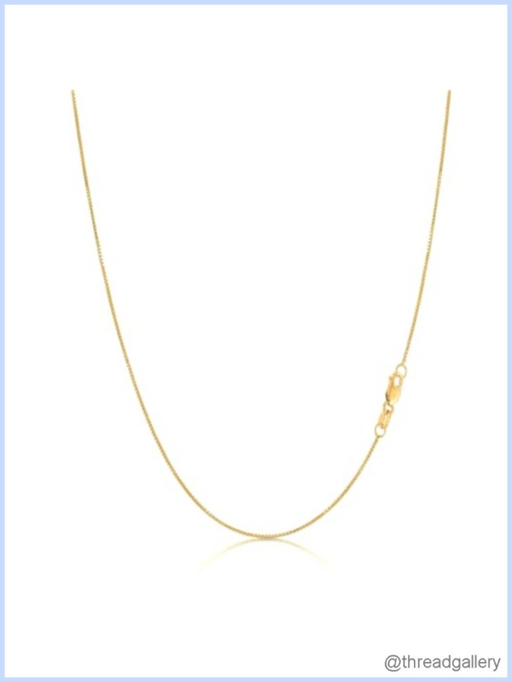 14k Gold Box Link Chain Necklace for Women and Men with Lobster Clasp